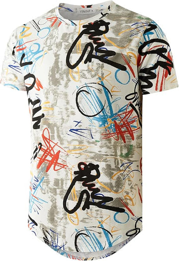 YININF Mens Hipster Hip Hop Short Sleeve Print T-Shirt Shirts Men