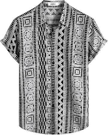 VATPAVE Mens Casual Short Sleeve Button Down Shirts Regular Fit Hawaiian Summer Shirt